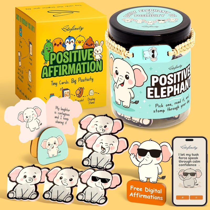 STOFINITY White Elephant Gifts For Women - Jar Of Daily Affirmation Cards For Teen Girls Trendy Stuff, Best Friend Birthday Gifts For Women Unique, Long Distance Friendship Gift For Christmas, Easter - Image 1